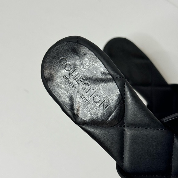 CHARLES & KEITH LEATHER TRAPEZE HEEL MULE SIZE 35 - Picture 5 of 8